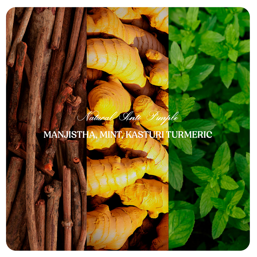 NATURAL ANTI PIMPLE COMBO-#10 (Manjistha, Mint, Kasturi Turmeric Powders)
