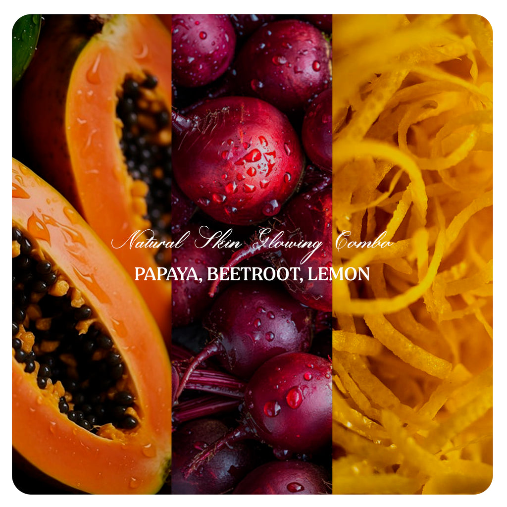NATURAL SKIN GLOWING COMBO-#01  (Papaya, Beetroot, Lemon Powders)
