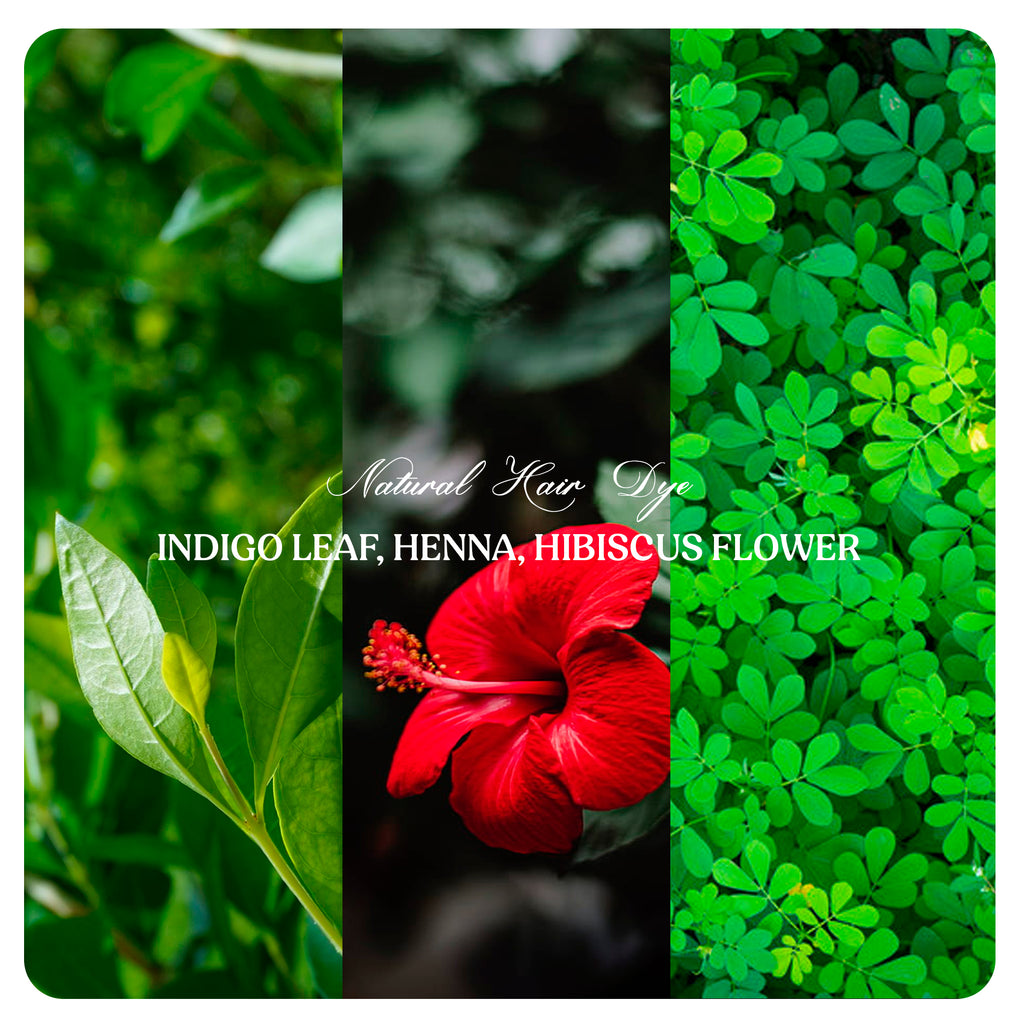 NATURAL HAIR DYE COMBO-#05 (Indigo Leaf, Henna, Hibiscus Flower Powders)