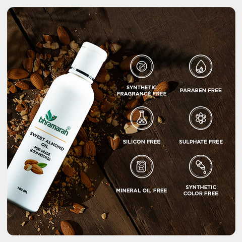 SWEET ALMOND OIL - PURE GRADE (COLD PRESSED)-100 ML